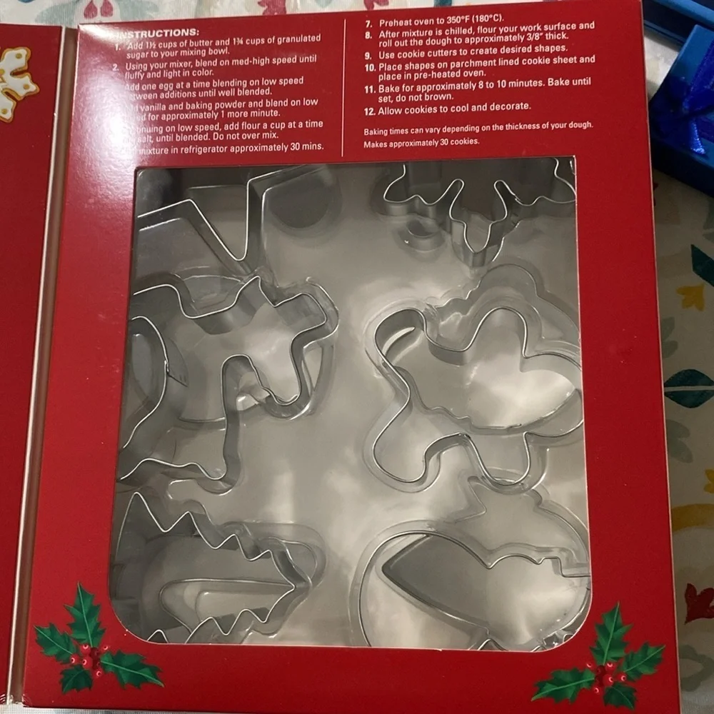 Vintage Christmas Cookie Storybook with Silver Cutters
